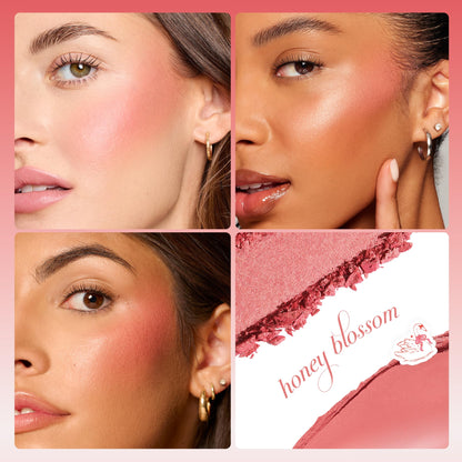 tarte macaron blush & glow duo - Multi-Use Longwear Makeup with Peptides, Cream & Powder Blush Duo with Blend Bar for a Buildable Bright Lifted Look, Vegan & Cruelty-Free, full size, honey blossom - dailyvitalstore