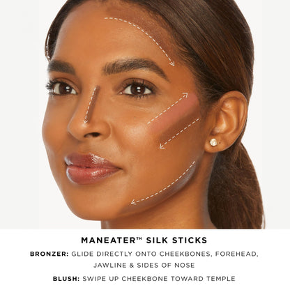 tarte maneater silk stick bronzer – Buildable Lightweight Cream Bronzer, Natural Matte Finish, Vegan & Cruelty-Free, full size, dusk - dailyvitalstore