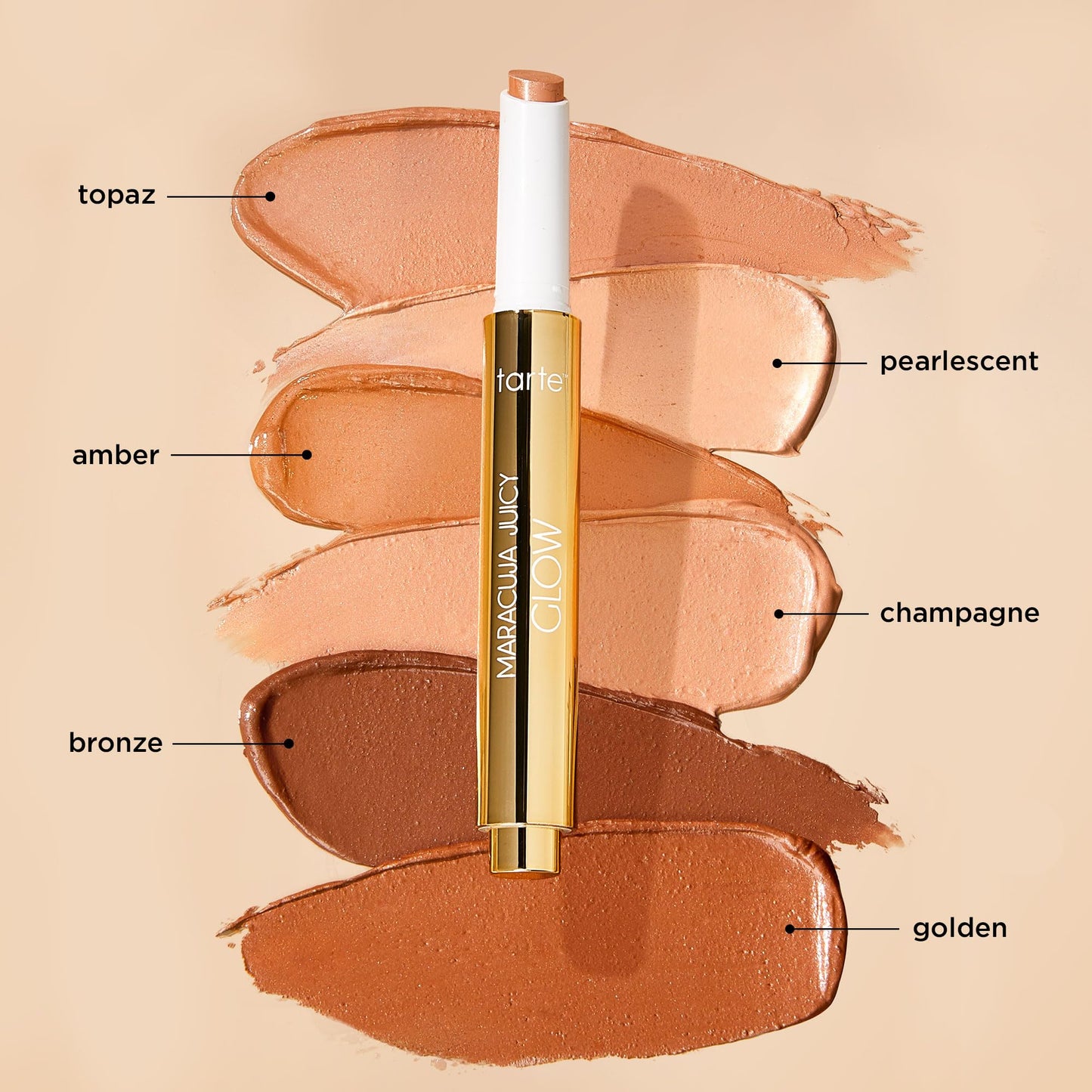 tarte maracuja juicy glow highlight – Highlighter with Vitamin E to Hydrate, Blur appearance for a Smooth Buildable & Luminous Radiant Finish, Vegan & Cruelty-Free, full size, champagne glow - dailyvitalstore