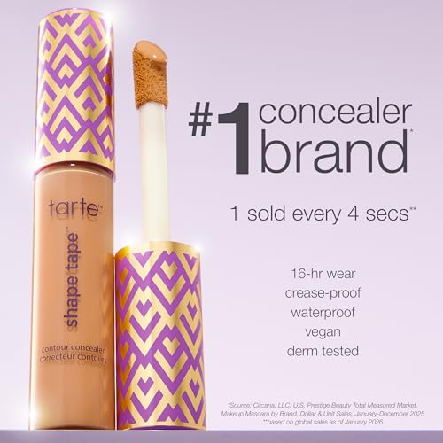 tarte Shape Tape Concealer – Full-Coverage Creaseless Soft Matte Finish, Brightening Under-Eye & Face Makeup, 16hr Longwear, Vegan & Cruelty-Free, Full Size, 16N fair-Light Neutral - dailyvitalstore