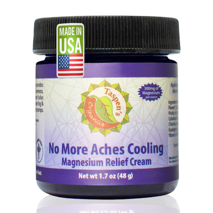 Taspen’s Organics Magnesium No More Aches Cooling Cream – Topical Magnesium Cream for Muscle Relief, Sore Muscles & Post-Workout Recovery with Arnica, Herbs & Essential Oils - dailyvitalstore