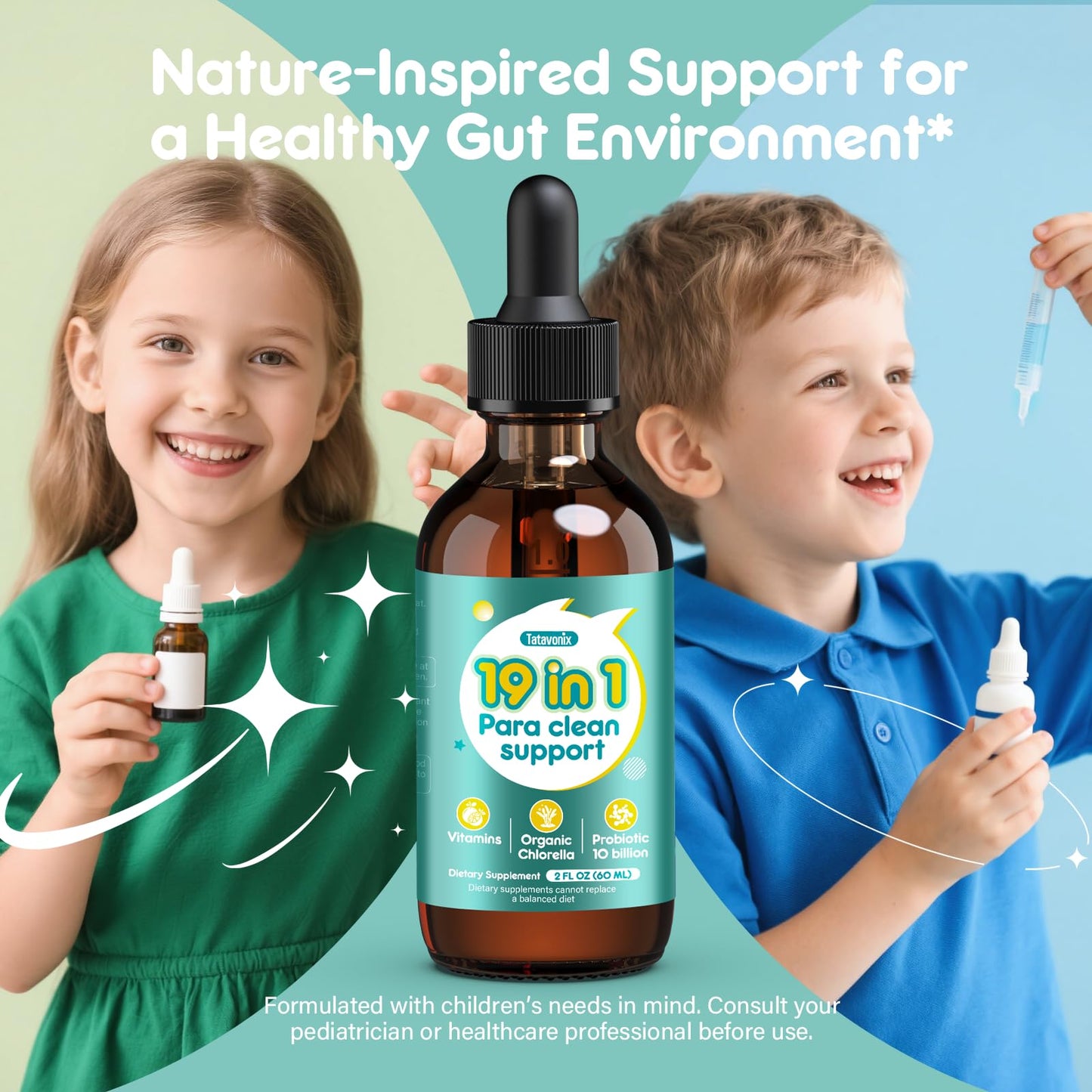 Tatavonix 19 in 1 Herbal Gut Cleanse Drops – Wormwood, Black Walnut, Chlorella 250mg, 10B Probiotics, Clove & Oregano - dailyvitalstore