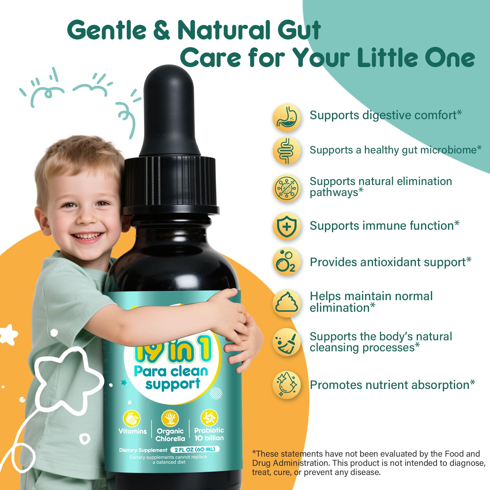 Tatavonix 19 in 1 Herbal Gut Cleanse Drops – Wormwood, Black Walnut, Chlorella 250mg, 10B Probiotics, Clove & Oregano - dailyvitalstore