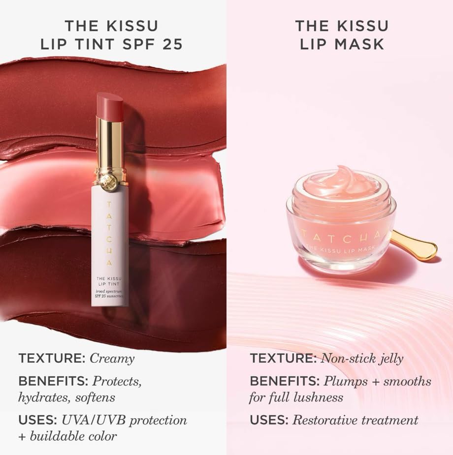 Tatcha Kissu Lip Mask | Overnight Lip Mask, Visibly Plumps and Softens for Lush Lips, 9.0 G | 0.32 oz - dailyvitalstore