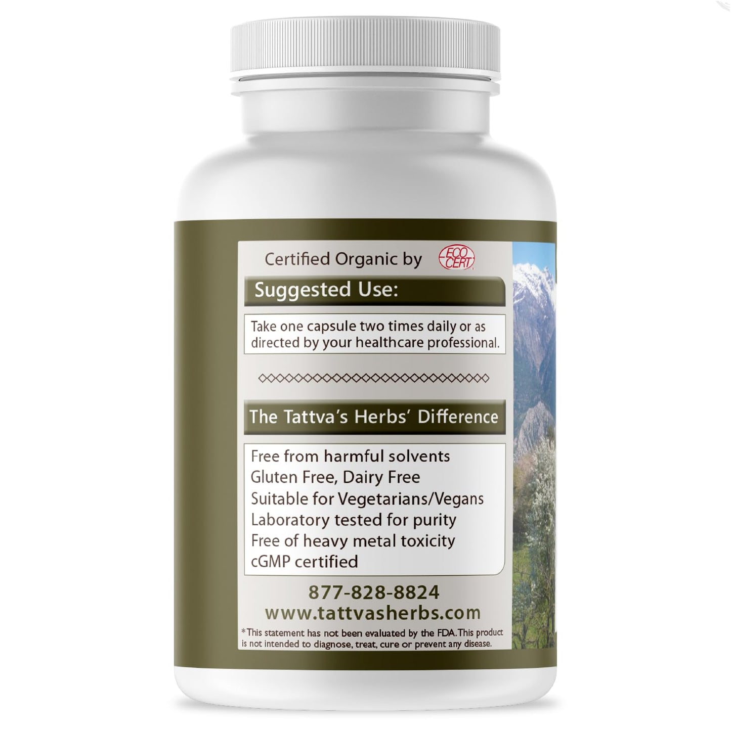 Tattva's Herbs Cardiopure Herbal Ayurvedic Supplement Vegetarian Capsules, Ashwagandha, Rauwolfia, & Arjuna Full Spectrum Co2 Extracts, Veggie Capsules, 240 Count, 25 Years of Premium Service - dailyvitalstore