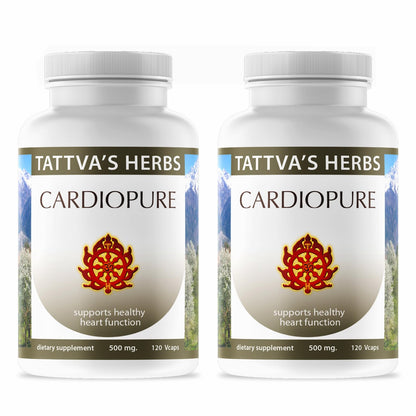 Tattva's Herbs Cardiopure Herbal Ayurvedic Supplement Vegetarian Capsules, Ashwagandha, Rauwolfia, & Arjuna Full Spectrum Co2 Extracts, Veggie Capsules, 240 Count, 25 Years of Premium Service - dailyvitalstore