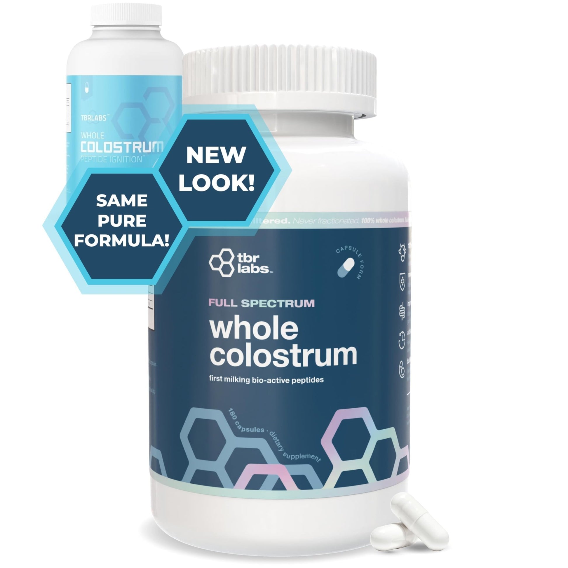 TBR Labs Pure Bovine Colostrum 180 Capsules - Antibiotic and Hormone Free - USA Sourced - All Natural - 100% First Milking - dailyvitalstore