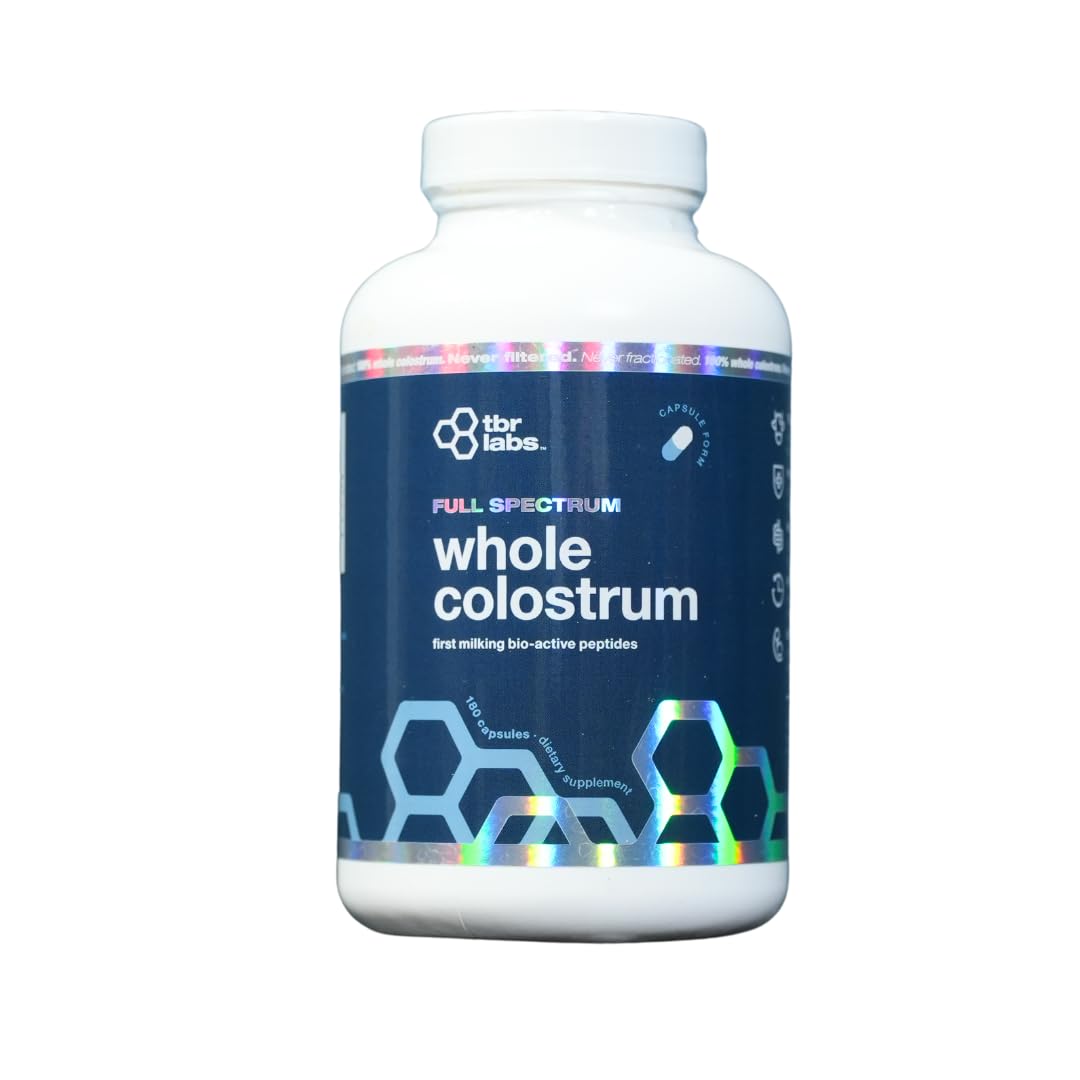 TBR Labs Pure Bovine Colostrum 180 Capsules - Antibiotic and Hormone Free - USA Sourced - All Natural - 100% First Milking - dailyvitalstore