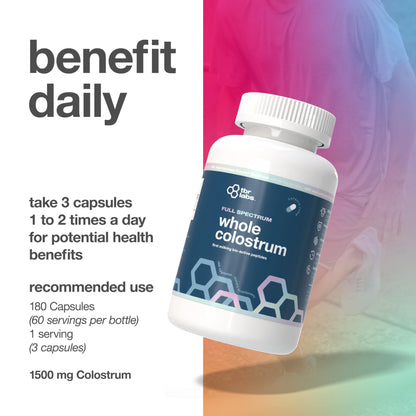 TBR Labs Pure Bovine Colostrum 180 Capsules - Antibiotic and Hormone Free - USA Sourced - All Natural - 100% First Milking - dailyvitalstore