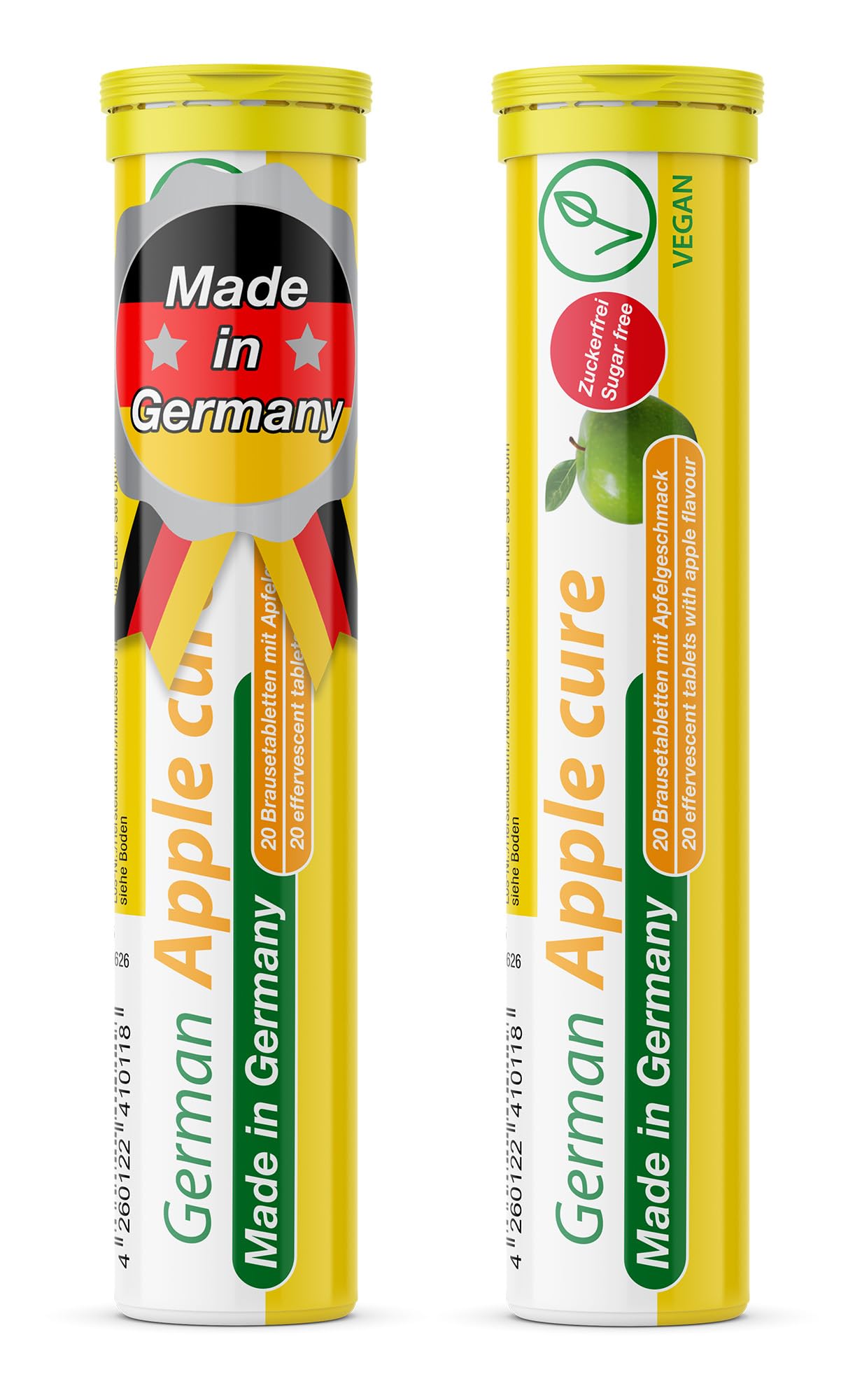 T&D German Apple Cure - 40 Vegan Drink Effervescent Tablets - Apple Flavor - Made in Germany - dailyvitalstore