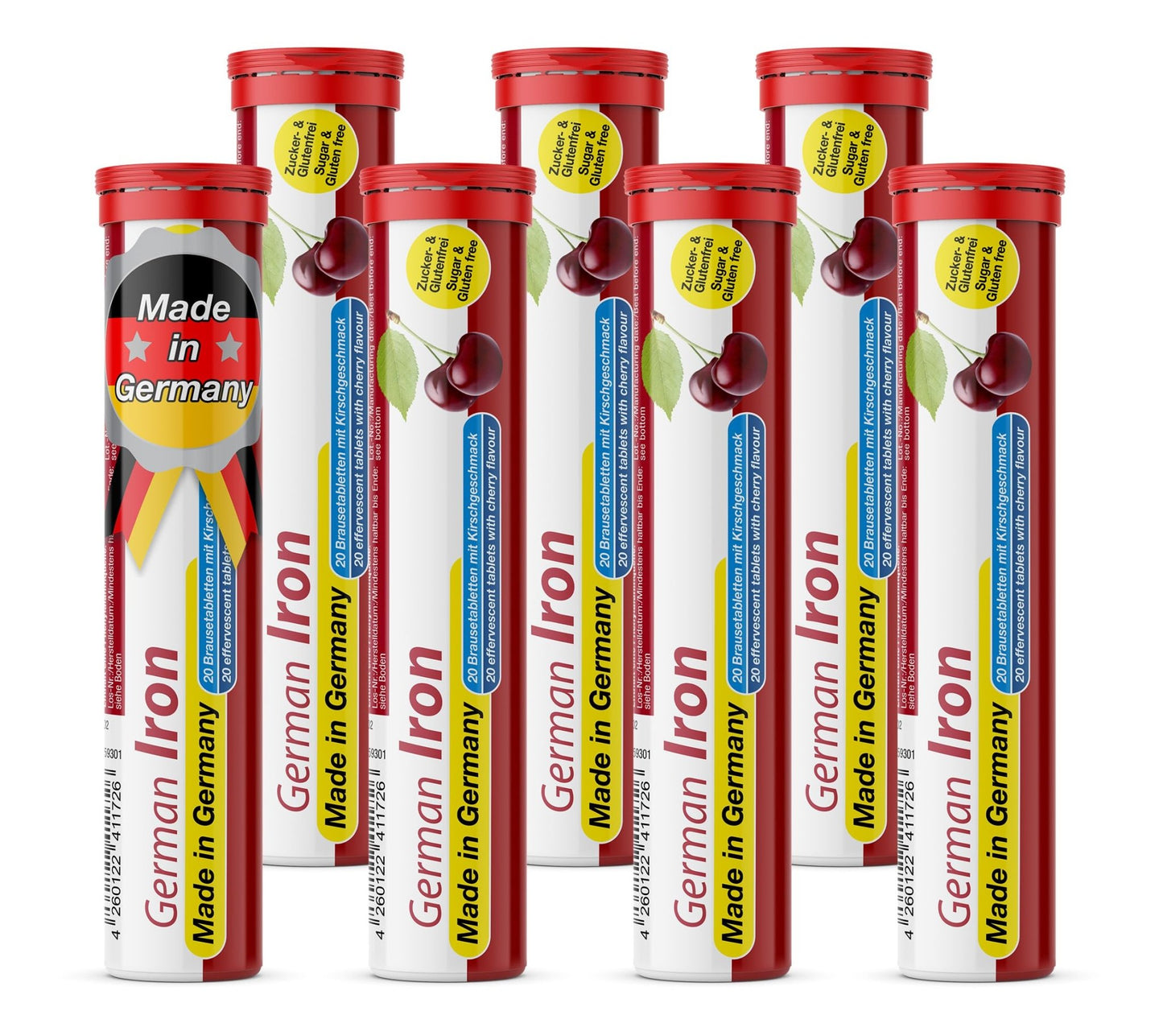 T&D German Iron 14 mg - 140 Vegan Drink Effervescent Tablets - Cherry Flavor - Made in Germany - dailyvitalstore