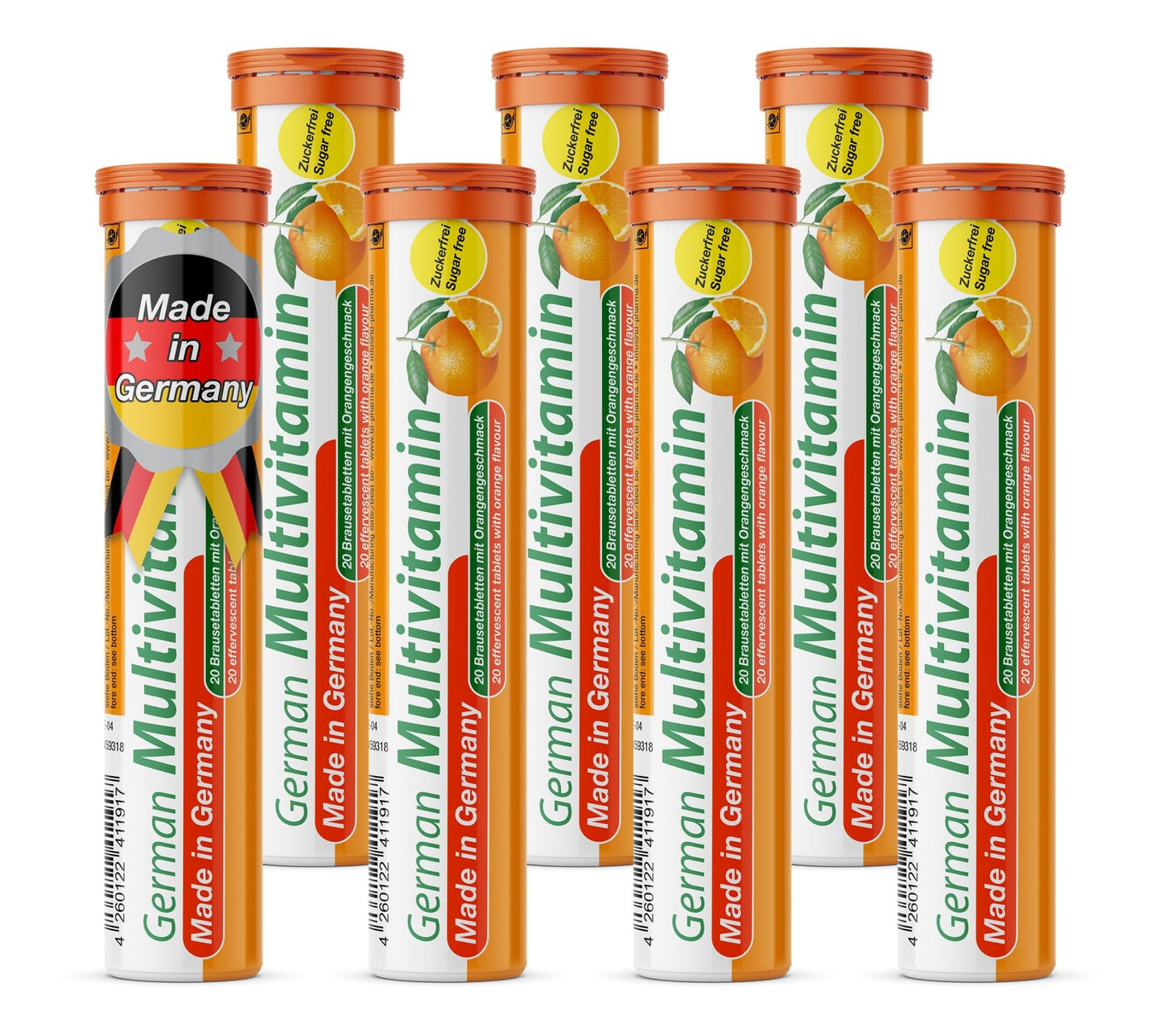 T&D German Multivitamin Drink Effervescnet Tablets 140 Servings Orange Flavour - Vitamin C, E, B1, B2, B6, B12, Biotin, Folic Acid, Niacin, Pantothenic Acid Pharma – Made in Germany - dailyvitalstore