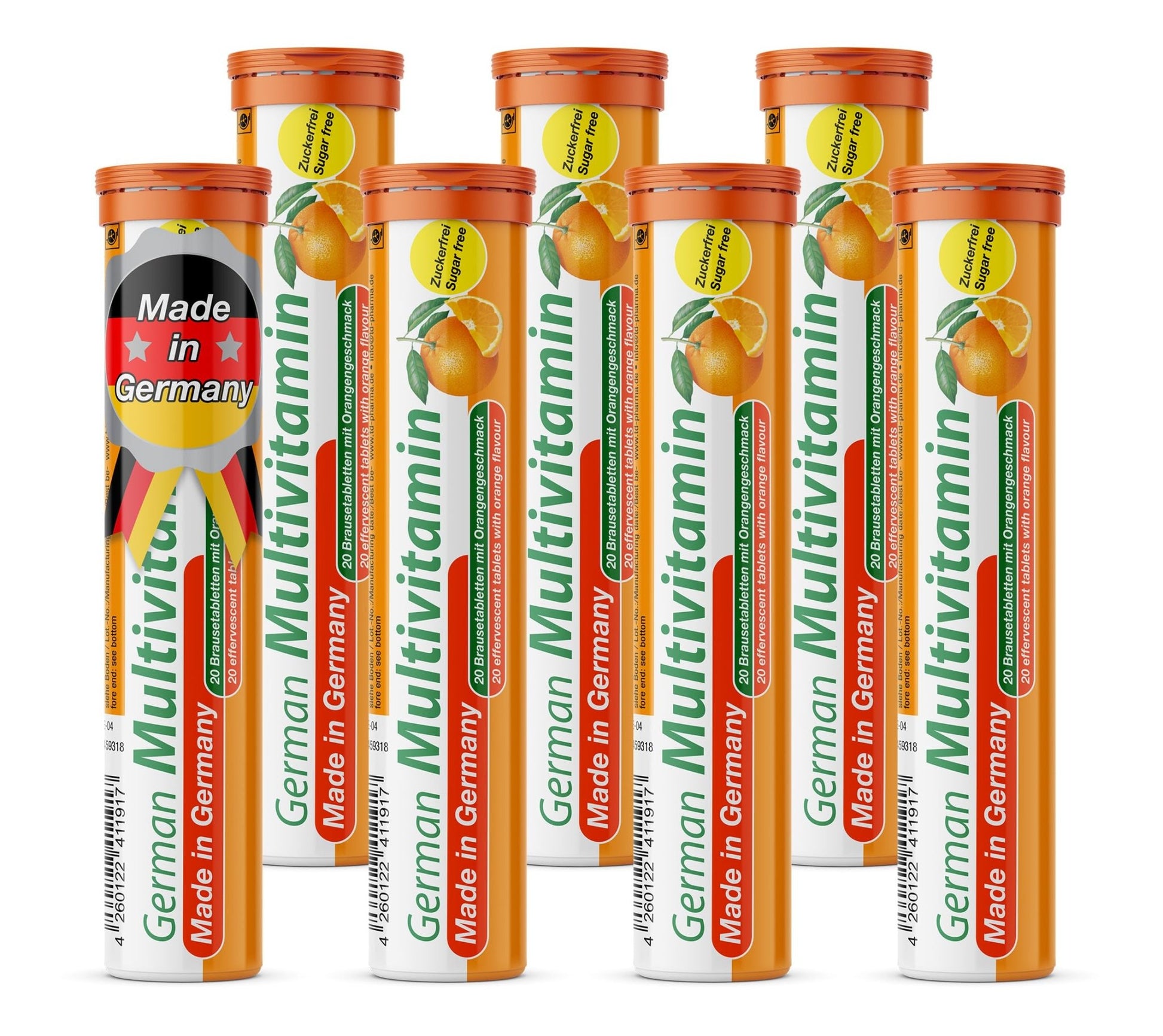 T&D German Multivitamin Drink Effervescnet Tablets 140 Servings Orange Flavour - Vitamin C, E, B1, B2, B6, B12, Biotin, Folic Acid, Niacin, Pantothenic Acid Pharma – Made in Germany - dailyvitalstore