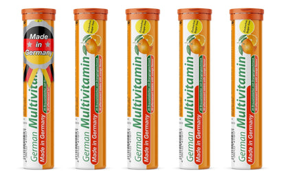 T&D German Multvitamin 10 Vitamins - 100 Vegan Drink Effervescent Tablets - Orange Flavor - Made in Germany - dailyvitalstore