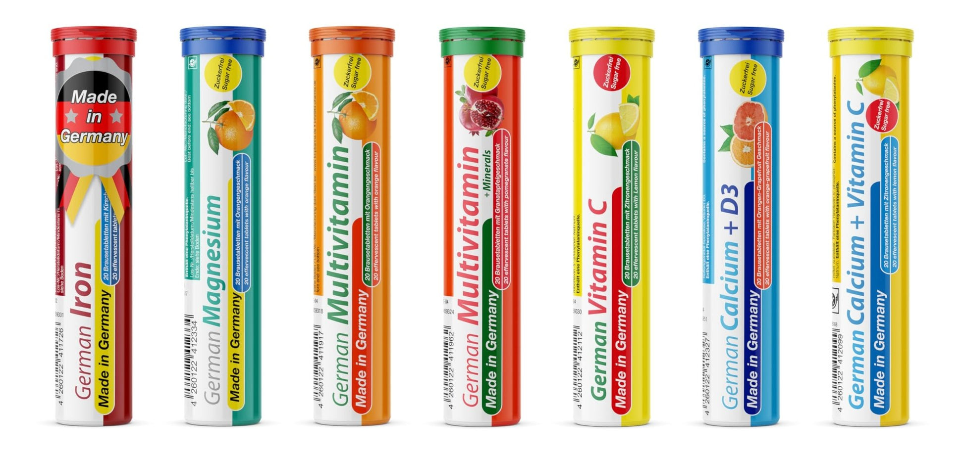 T&D German Vitamin, Minerals - 140 Vegan/Vegetarian Drink Effervescent Tablets - Mixed Fruit Flavor Box - Made in Germany - dailyvitalstore