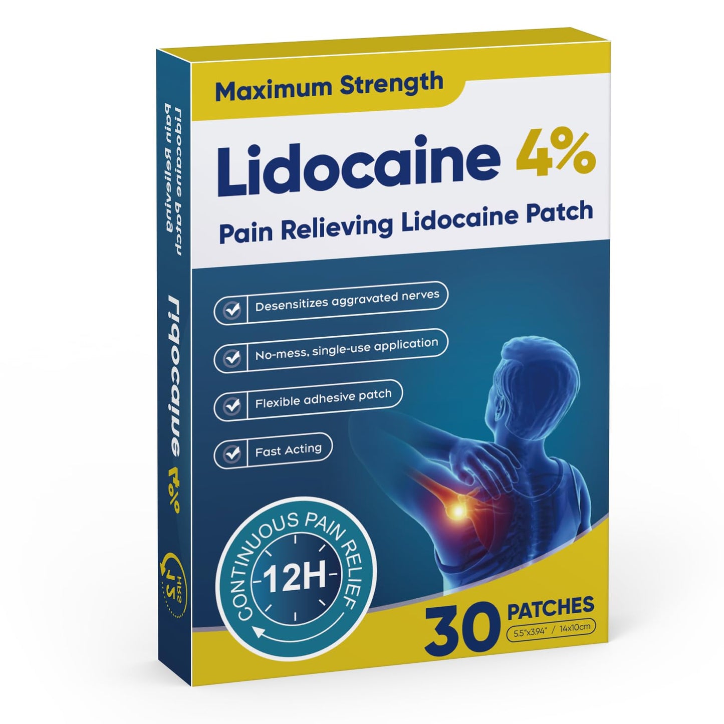 Teemofe 4% Lidocaine Pain Relief Patches – Maximum OTC Strength, Fast-Acting Targeted Relief, for Muscle & Joint Discomfort, 30 Count-10 - dailyvitalstore