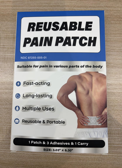 Teemofe Reusable Pain Patch, for Sore Muscle Relief - Pain Relief Patches for Back, Foot, Knee, Neck & More, Easy Adhesive Application, Fast Acting - Includes 1 Patch, 3 Adhesives&1 Carry Case-0327-1 - dailyvitalstore