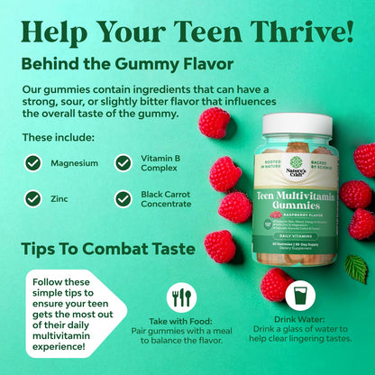 Teen Multivitamin Gummies 12-17 - Teen Boys & Girls Gummy Vitamins for Better Skin, Immune Strength, Mood & Energy Support - Teenage Girl & Boy Supplements - dailyvitalstore