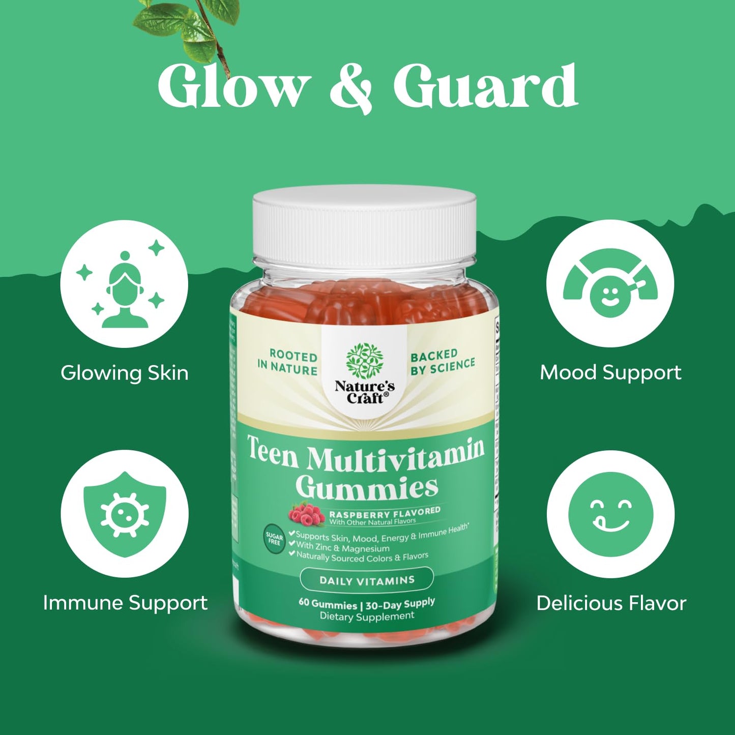 Teen Multivitamin Gummies 12-17 - Teen Boys & Girls Gummy Vitamins for Better Skin, Immune Strength, Mood & Energy Support - Teenage Girl & Boy Supplements - dailyvitalstore