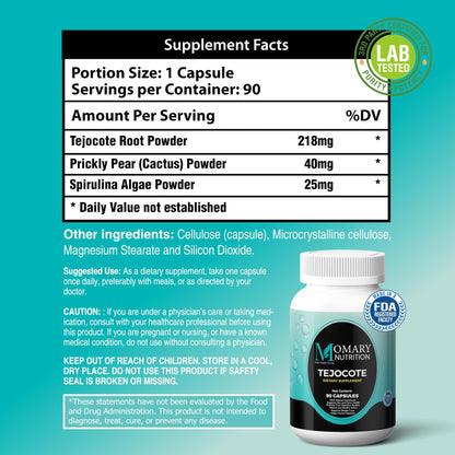 Tejocote Root with Spirulina Algae and Nopal Prickly Pear Cactus | Natural Detox & Management Support | Natural upport - dailyvitalstore