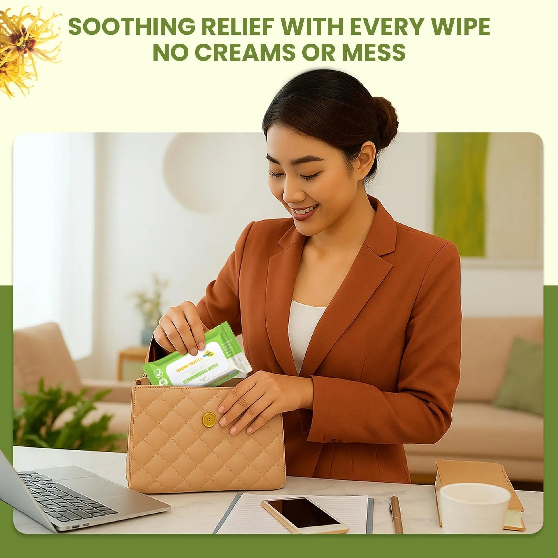 Tender Touch Hemorrhoid Wipes with Witch Hazel and Aloe, Flushable Medicated Wipes for Hemorrhoid and Vaginal Relief - Postpartum-Safe, Fragrance-free, Travel Size, 1 Pack, 48-ct. - dailyvitalstore