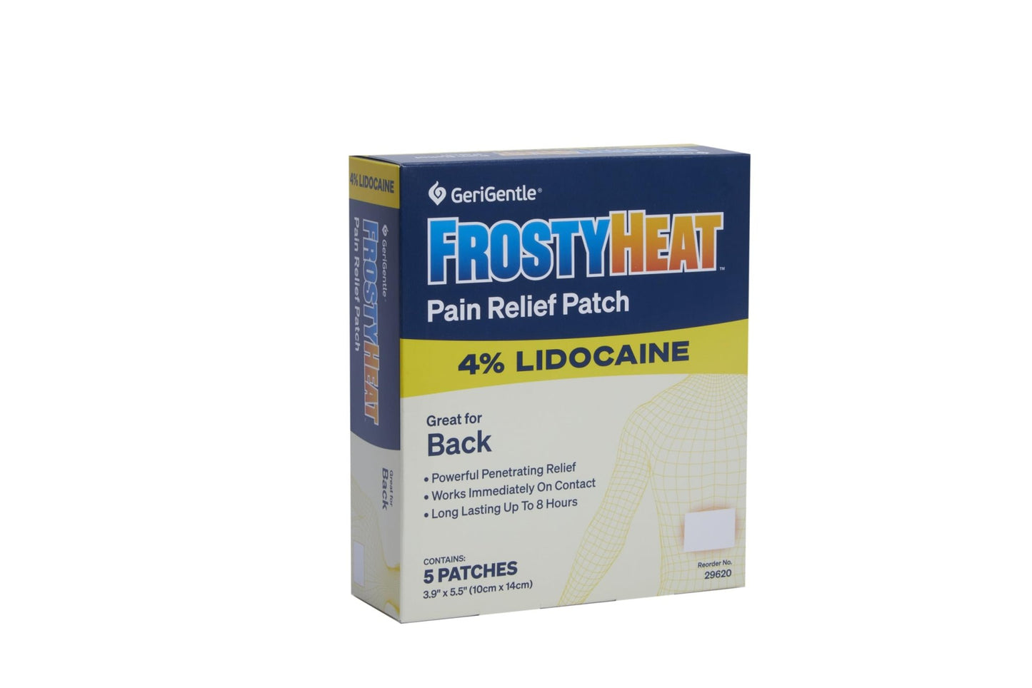 TenderGentle Four Percent Lidocaine Patches - 30 Back Pain Relief Patches with 4% Lidocaine for Aches, Muscle and Joint Discomfort - 3.9" x 5.5" Back, Shoulder, and Neck Pain Patch - dailyvitalstore