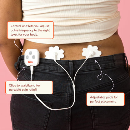 Tensie | Portable Period Pain Relief Device | 30 Gentle, Adjustable Levels for Drug-Free Menstrual Cramp or Lower Back Pain Relief | 10-Hour Battery Life, Rechargeable | Instant Period Cramp Relief - dailyvitalstore