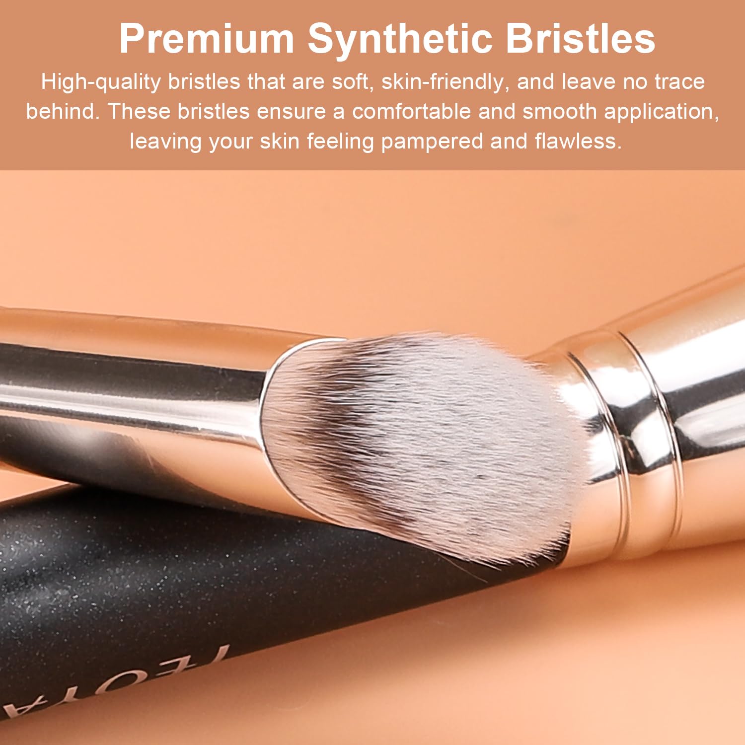 TEOYALL Angled Concealer Brush, Synthetic Contour Brush for Blending Setting Buffing with Liquid, Cream and Powder Cosmetic (Angled Brush) - dailyvitalstore