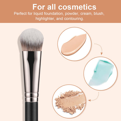 TEOYALL Angled Concealer Brush, Synthetic Contour Brush for Blending Setting Buffing with Liquid, Cream and Powder Cosmetic (Angled Brush) - dailyvitalstore