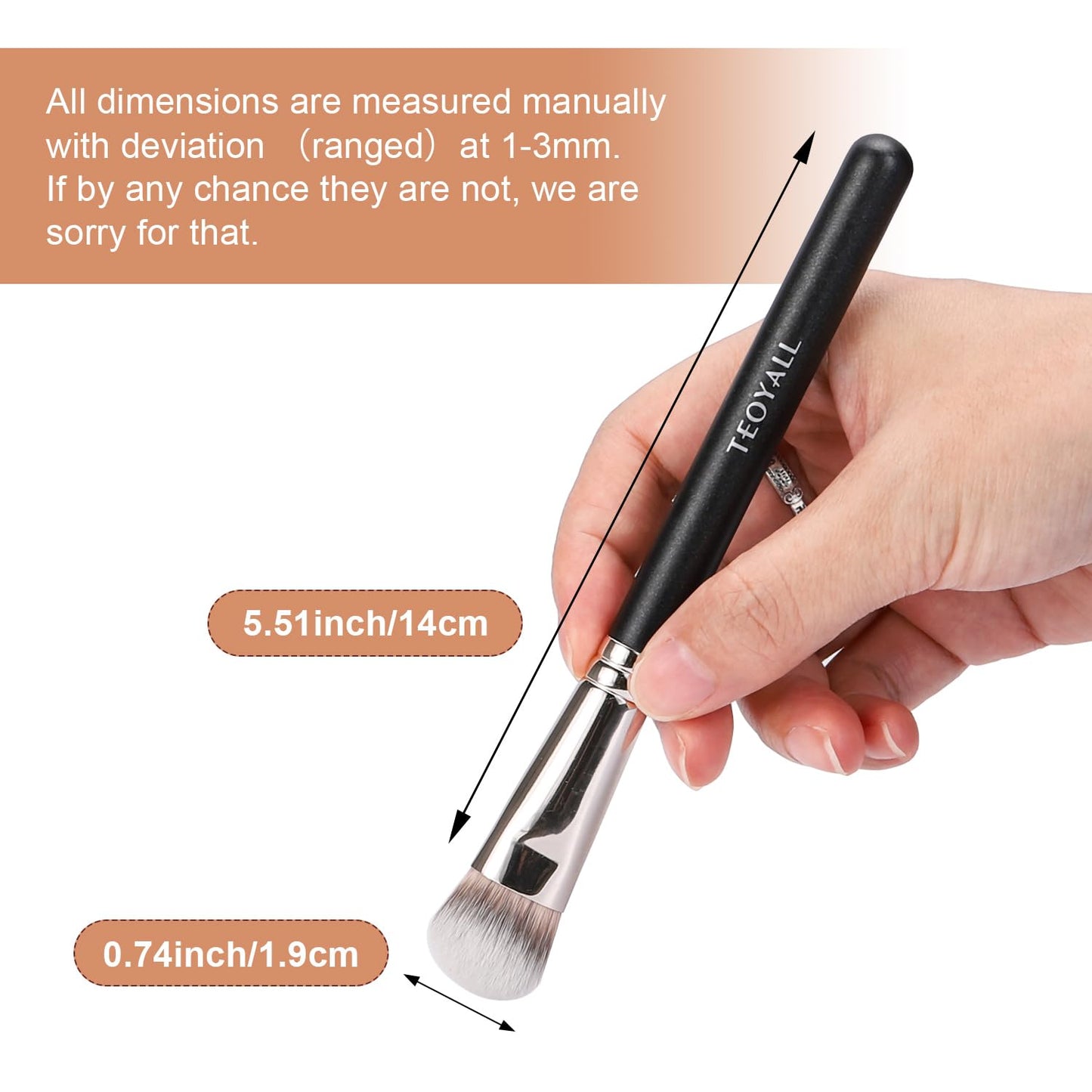 TEOYALL Angled Concealer Brush, Synthetic Contour Brush for Blending Setting Buffing with Liquid, Cream and Powder Cosmetic (Angled Brush) - dailyvitalstore