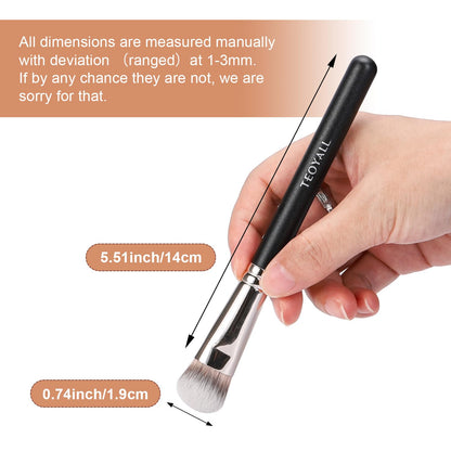 TEOYALL Angled Concealer Brush, Synthetic Contour Brush for Blending Setting Buffing with Liquid, Cream and Powder Cosmetic (Angled Brush) - dailyvitalstore