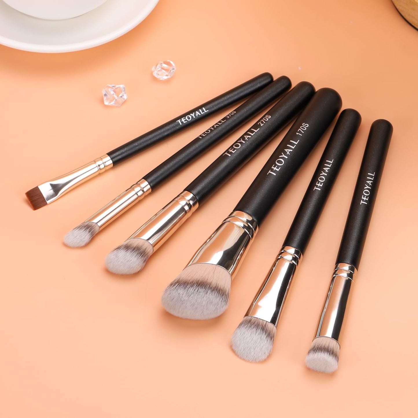 TEOYALL Foundation Contour Conceal Brush Set, 3PCS Angled Synthetic Kabuki Brush for Blending Setting Buffing with Liquid, Cream and Powder Cosmetic (170S/270S/370S) - dailyvitalstore