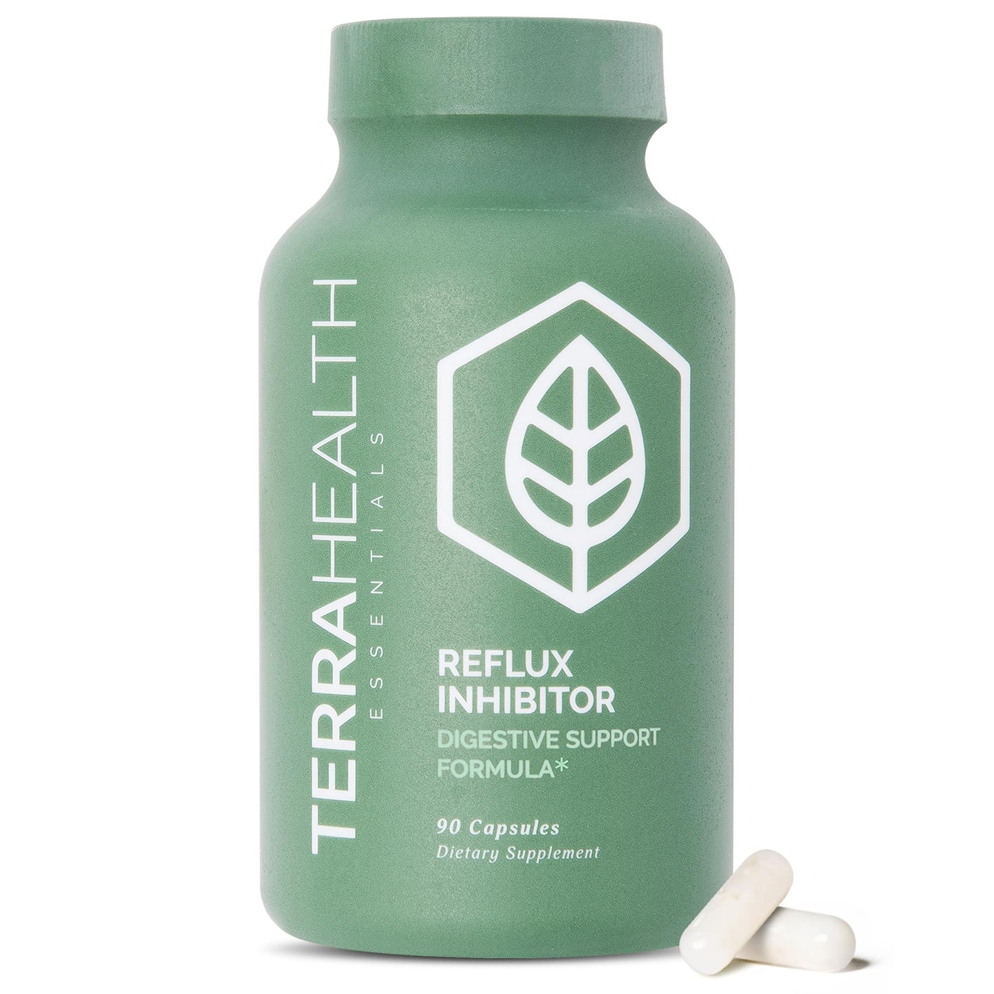 Terra Health Essentials Reflux Inhibitor - Digestive Supplement for Stomach Comfort, Acid Balance & Nutrient Absorption - Betaine HCL with Pepsin - dailyvitalstore
