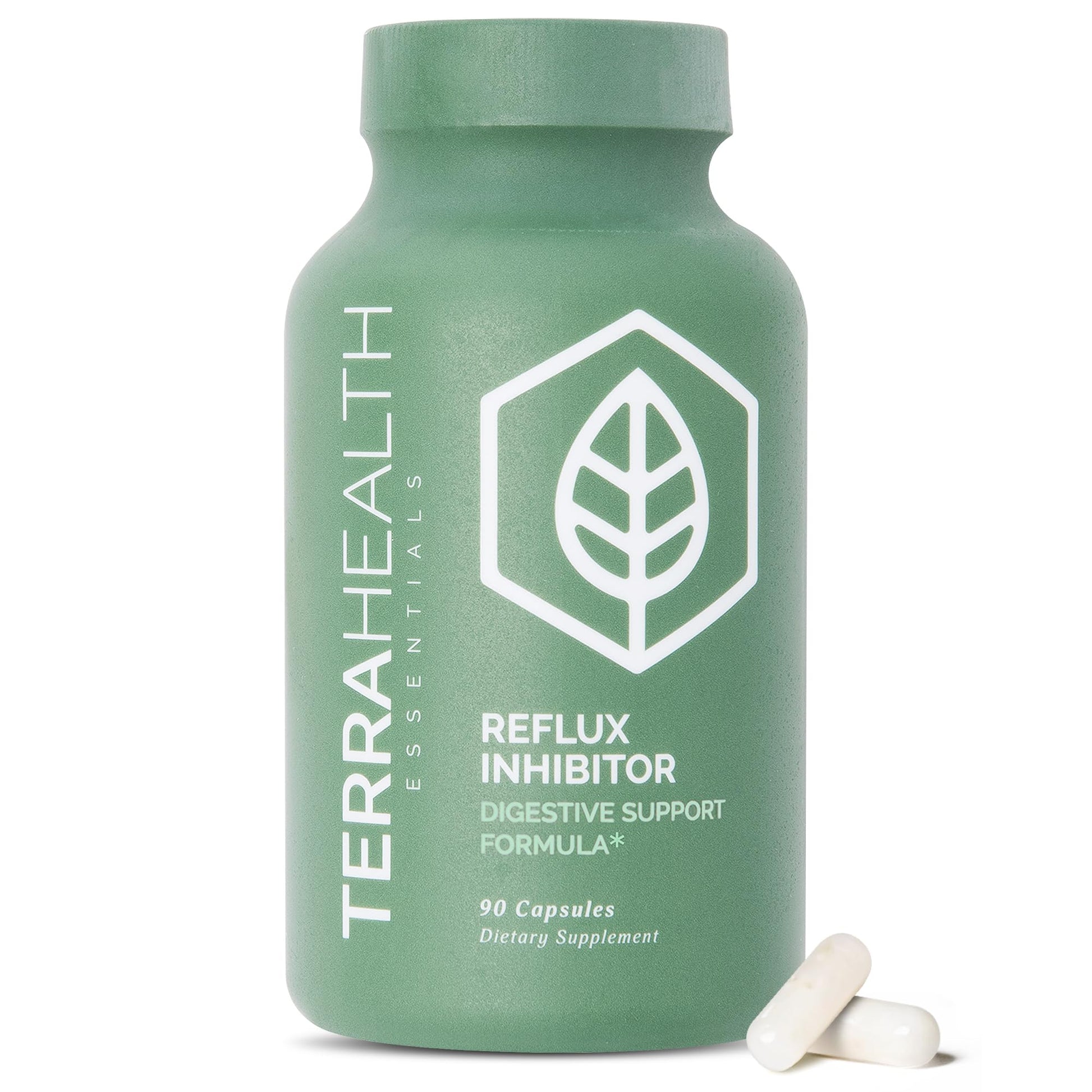Terra Health Essentials Reflux Inhibitor - Digestive Supplement for Stomach Comfort, Acid Balance & Nutrient Absorption - Betaine HCL with Pepsin - dailyvitalstore