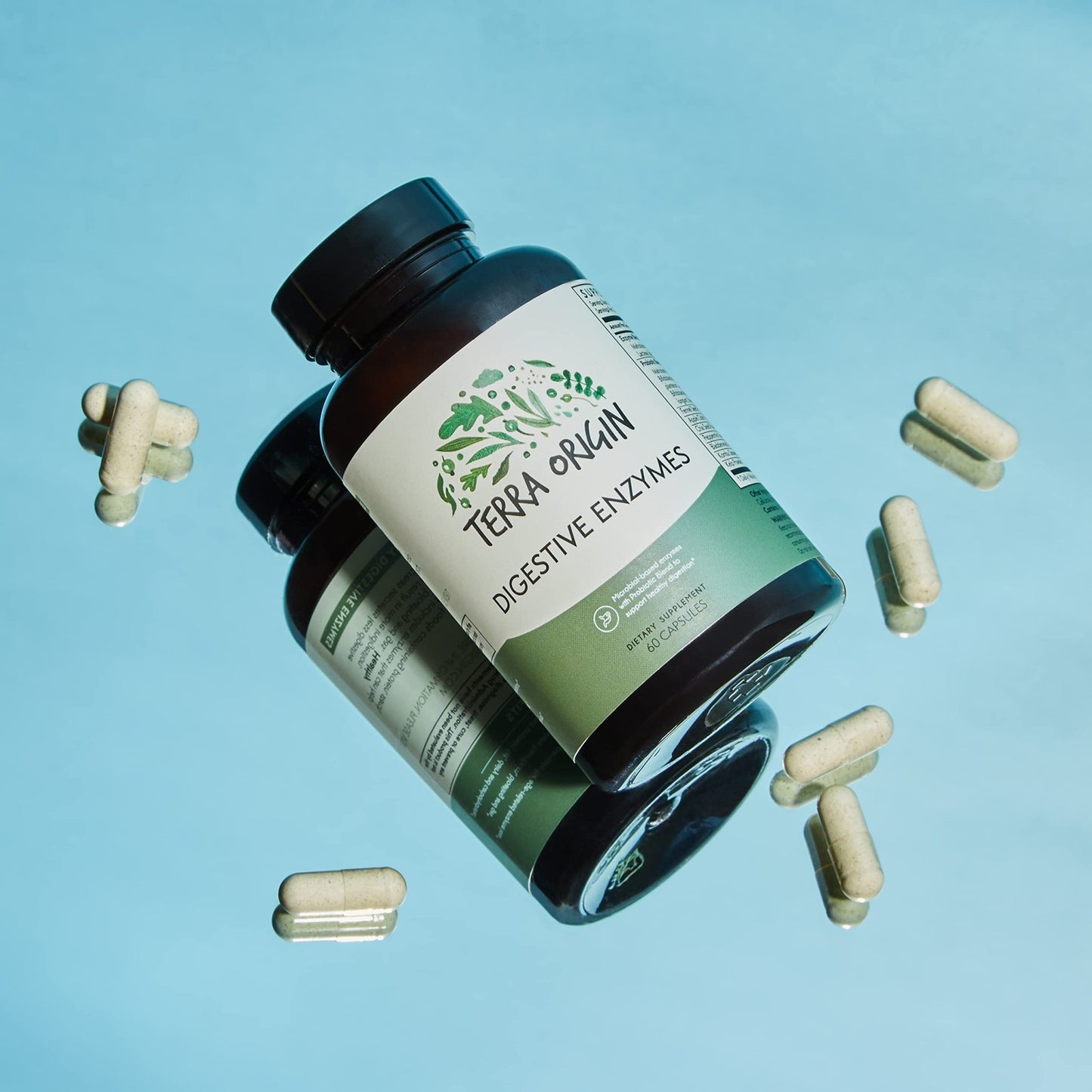 TERRA ORIGIN Digestive Enzymes with Probiotics & Prebiotics | 60 Capsules | Supports Digestive Gut Health | Non GMO, Gluten Free, - dailyvitalstore