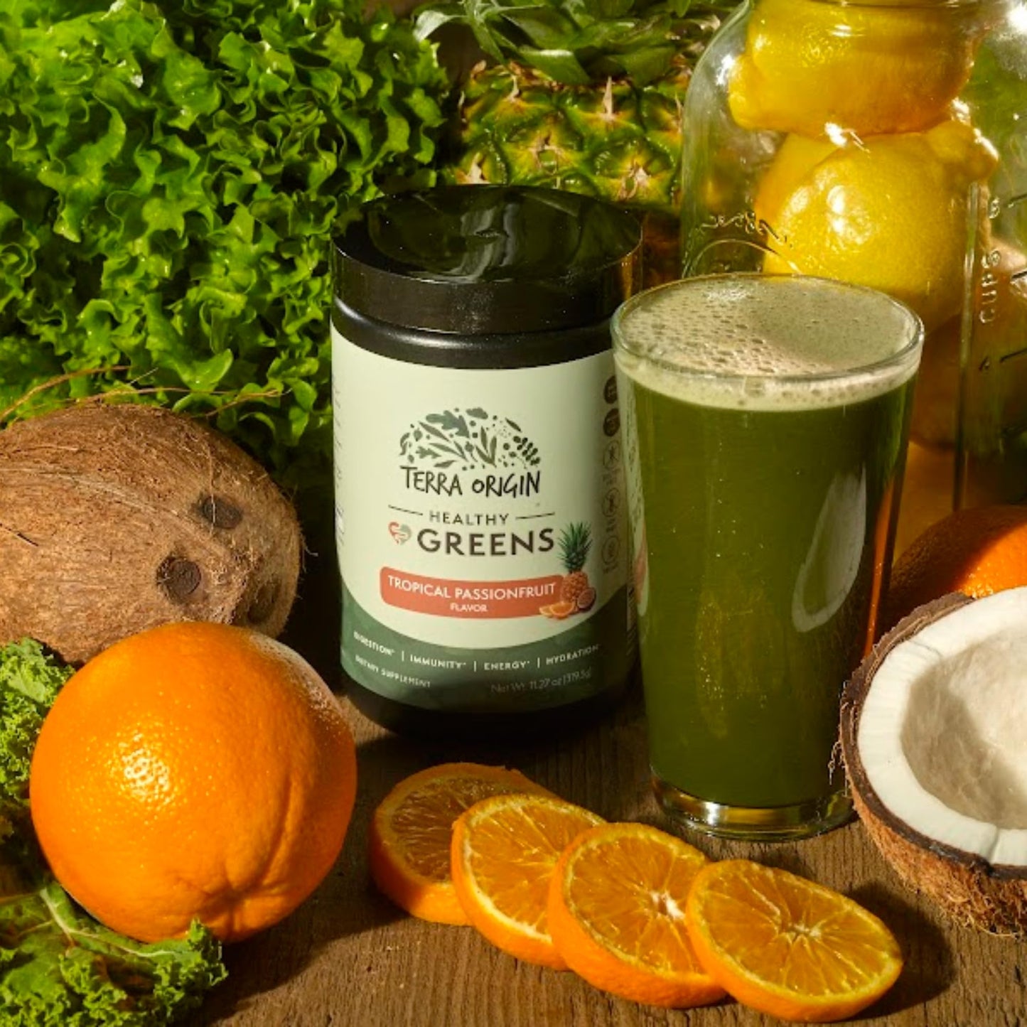 TERRA ORIGIN Healthy Greens Powder Supplement | Superfood Digestive Enzyme & Probiotic Blends | Immune, Gut, and Digestive Support for Women - dailyvitalstore
