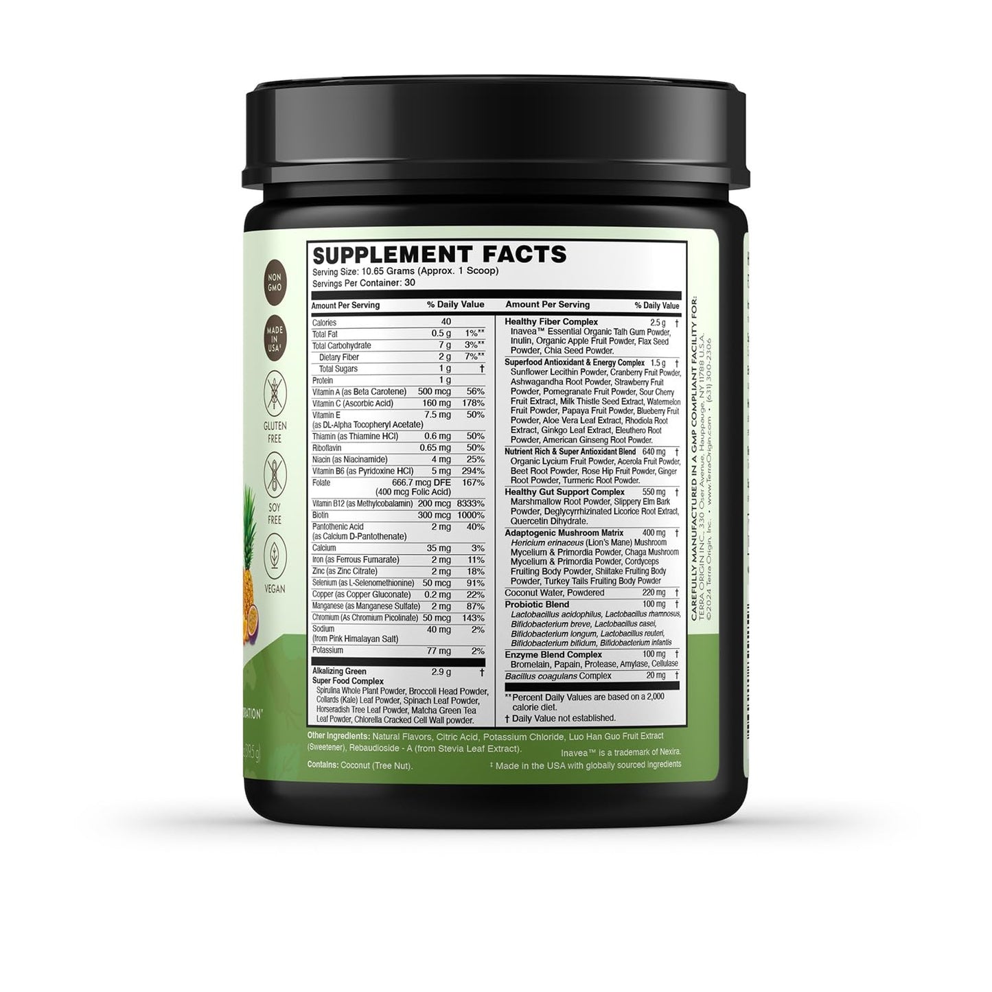 TERRA ORIGIN Healthy Greens Powder Supplement | Superfood Digestive Enzyme & Probiotic Blends | Immune, Gut, and Digestive Support for Women - dailyvitalstore