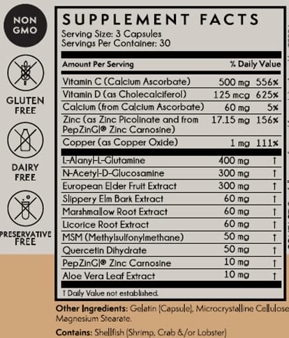TERRA ORIGIN Healthy Gut Capsules with Immunity Boost | 90 Capsules | Non GMO, Gluten Free, Dairy Free | Digestive Support for Men and Women - dailyvitalstore