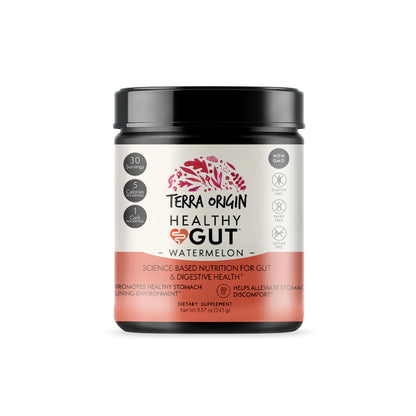 TERRA ORIGIN Healthy Gut Watermelon | 30-Servings with L-Glutamine, Zinc, Glucosamine, Slippery Elm Bark, Marshmallow Root and More! - dailyvitalstore