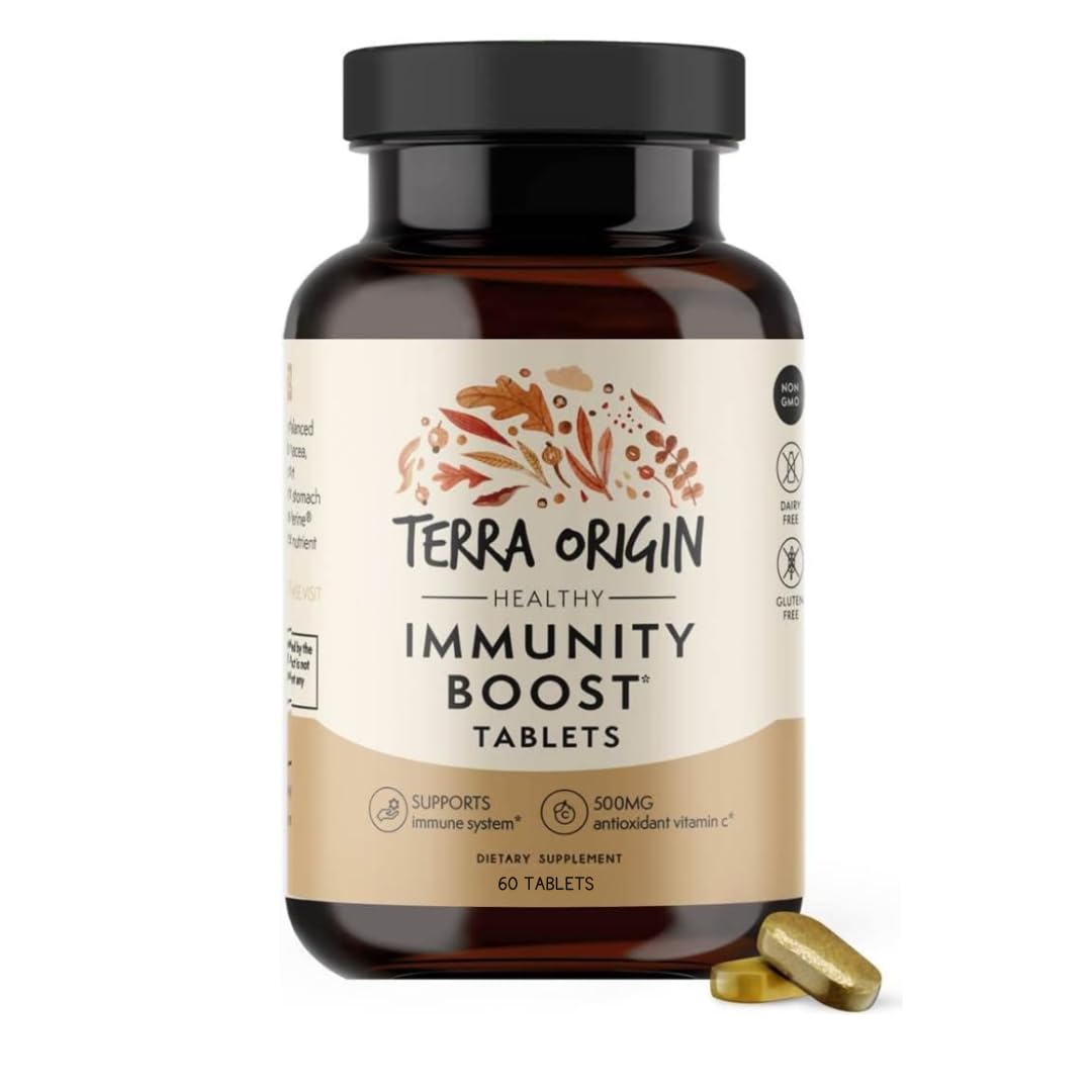 TERRA ORIGIN Immune Support Supplement | 60 Tablets | Immune System Booster for Adults* | BioPerine, Vitamin C, D, Zinc, Echinacea | Non GMO, Gluten Free, Dairy Free, Made in USA - dailyvitalstore