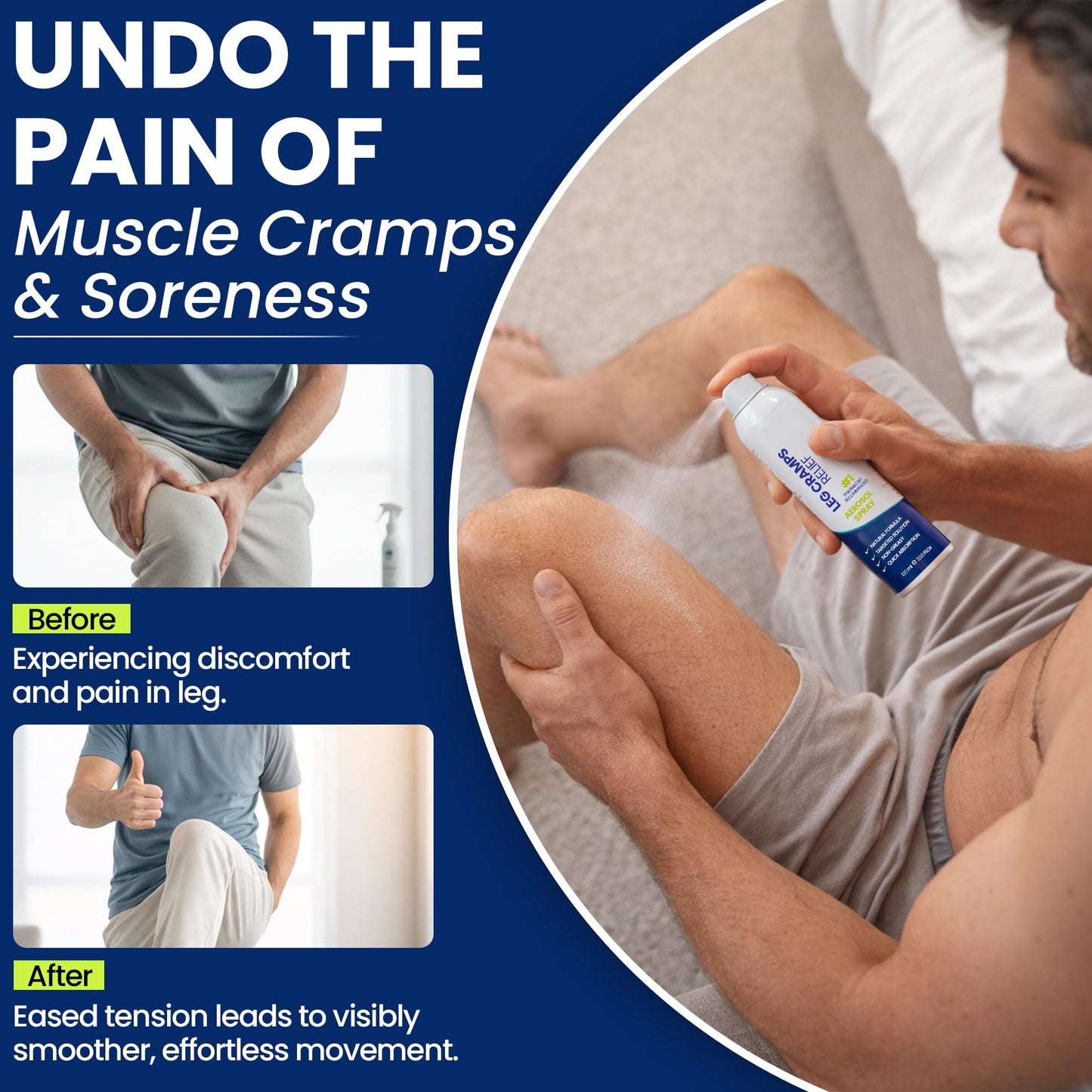 Terramed Just Think Comfort Fast Acting Leg Cramp Relief Aerosol Spray | Pain Relief for Muscle Spasms, Soreness, & Foot and Calf Cramps | Homeopathic Medicine for Restless Legs Syndrome Relief - dailyvitalstore