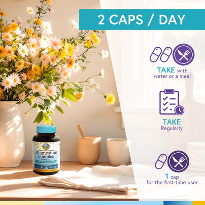 Terranics Magnesium Complex, 6-in-1, High Absorption, Glycinate, Citrate, Aspartate, Gluconate, Calmness, Heart, Bone, 240 Capsules, Non-Buffered - dailyvitalstore