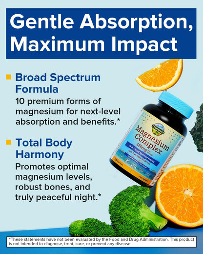 Terranics Magnesium Complex Supplement 420mg, 10-in-1 Full-Spectrum Formula, Glycinate, Citrate, Malate & More, Max Absorption, Bone and Heart Support, 120 Veggie Caps - dailyvitalstore