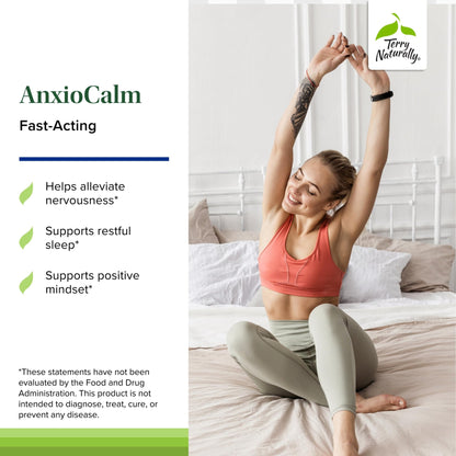 Terry Naturally AnxioCalm - 75 Tablets - Fast-Acting, Non-Drowsy, Non-Addictive Formula - Safe for Adults & Children 4+ Years - Non-GMO - 37 Servings - dailyvitalstore