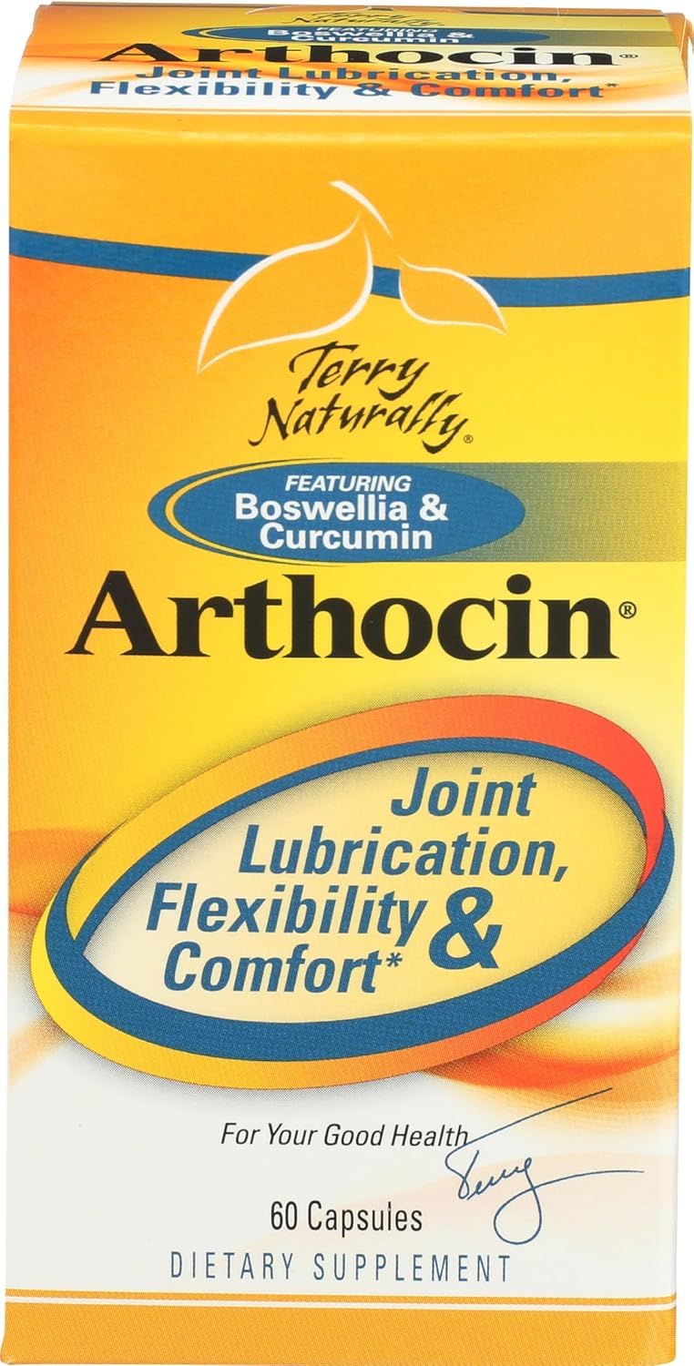 Terry Naturally Arthocin - Boswellia Serrata Capsules with Devil's Claw & Curcumin - Supplement to Support Joint & Spine Health - Herbal Supplement Aids Comfort & Absorption - 60 Capsules - dailyvitalstore