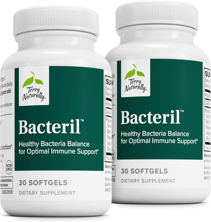 Terry Naturally Bacteril - Intestinal Support Supplement with Clove, Cinnamon, Thyme & Oregano - Immune Support Supplement with Antioxidant Support - Intestinal Support - 30 Softgels (Pack of 2) - dailyvitalstore