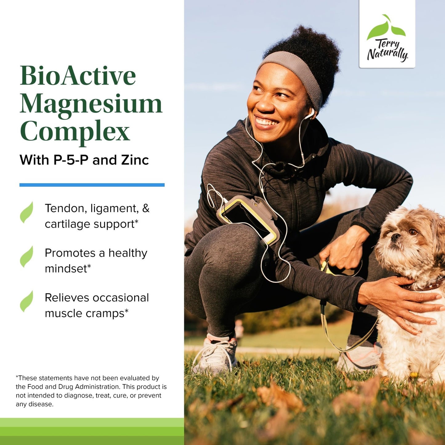 Terry Naturally BioActive Magnesium Complex - Bone & Heart Health Support - Supplement with Vitamin B6, Zinc & Magnesium - Pyridoxal-5-Phosphate Vegan Capsule Supplement - 120 Capsules - dailyvitalstore