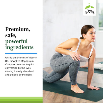 Terry Naturally BioActive Magnesium Complex - Bone & Heart Health Support - Supplement with Vitamin B6, Zinc & Magnesium - Pyridoxal-5-Phosphate Vegan Capsule Supplement - 120 Capsules - dailyvitalstore