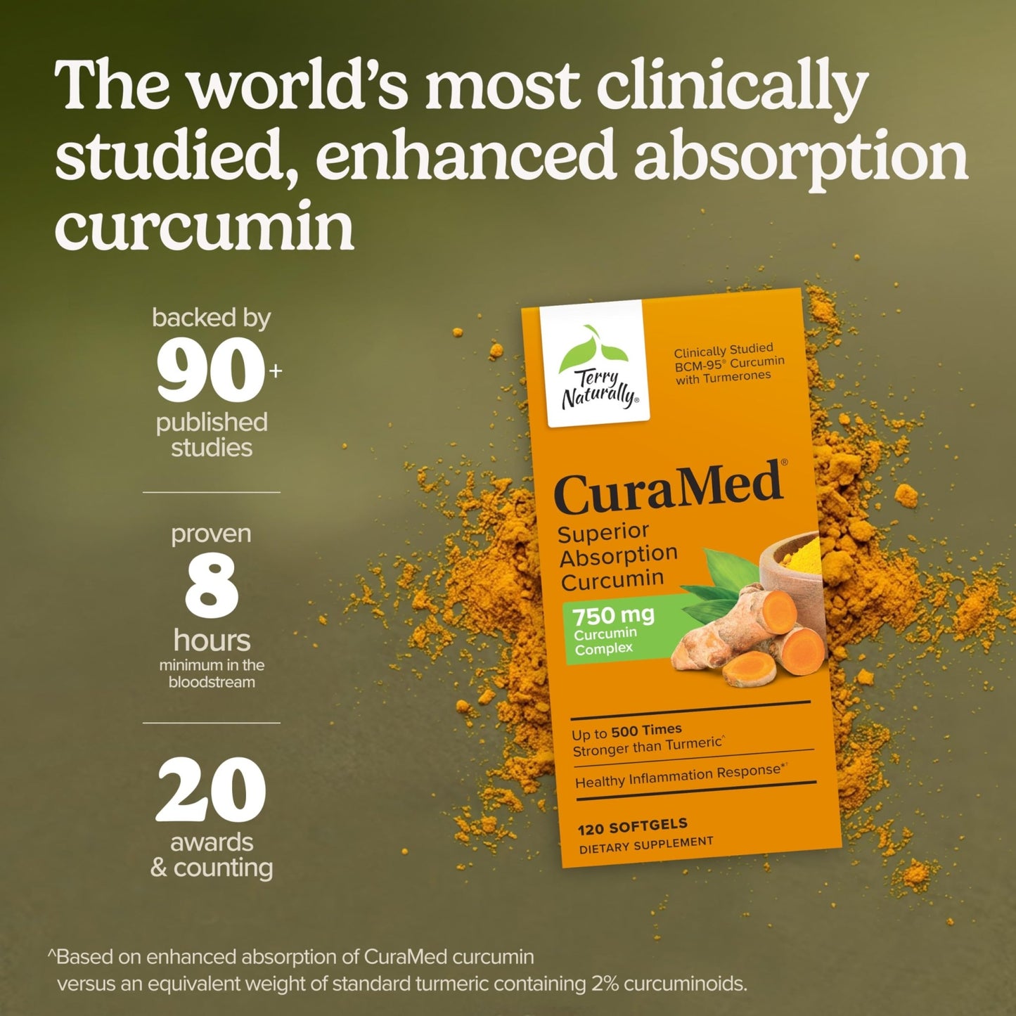 Terry Naturally CuraMed 750 mg - Antioxidant Supplement for Brain & Heart Health Support - Supplement with High-Potency Curcumin Complex - Kidney, Liver - dailyvitalstore