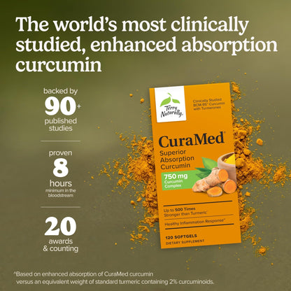 Terry Naturally CuraMed 750 mg - Antioxidant Supplement for Brain & Heart Health Support - Supplement with High-Potency Curcumin Complex - Kidney, Liver - dailyvitalstore